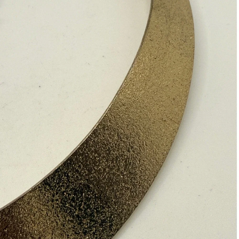 Gold Tone Textured Collar Necklace Adjustable Torque Statement Choker